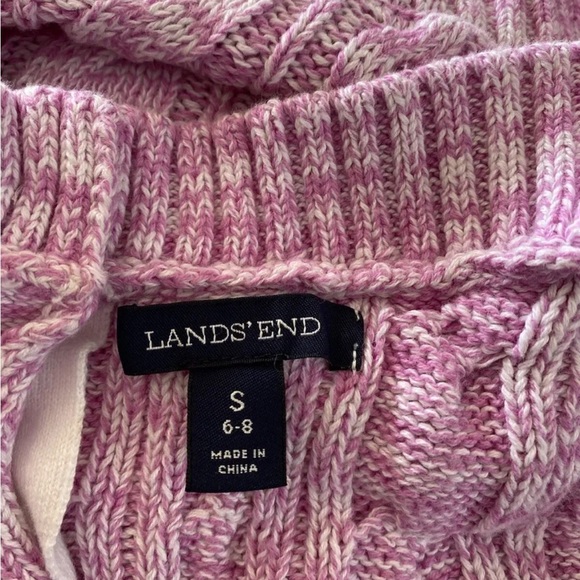Lands End Women’s Knit Pink Tweed Sweater-top Size S 3/4 SLEEVE - Picture 8 of 8